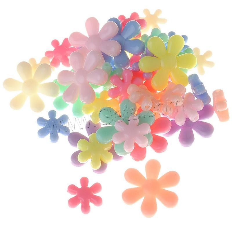 Perles Acrylique Spacer , fleur, moulage par injection, normes différentes pour le choix, plus de couleurs à choisir, Trou:Environ 1mm, Vendu par sac