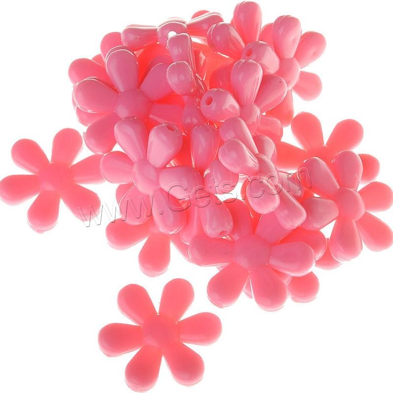 Perles Acrylique Spacer , fleur, moulage par injection, normes différentes pour le choix, plus de couleurs à choisir, Trou:Environ 1mm, Vendu par sac