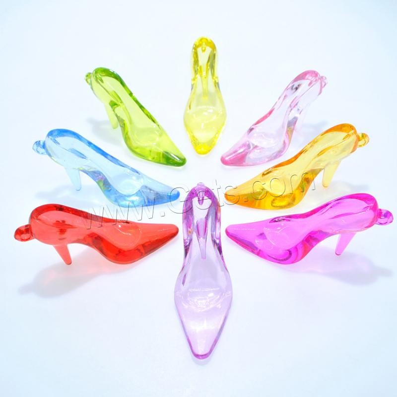 Acrylic Jewelry Pendant, Shoes, injection moulding, different size for choice, more colors for choice, Hole:Approx 1mm, Sold By KG