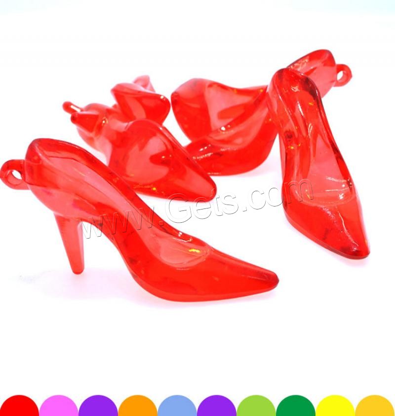 Acrylic Jewelry Pendant, Shoes, injection moulding, different size for choice, more colors for choice, Hole:Approx 1mm, Sold By KG