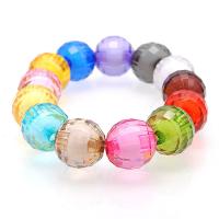 collier en perle acrylique , Rond, moulage par injection, normes différentes pour le choix & perle dans une perle, plus de couleurs à choisir Environ 1mm, Vendu par sac