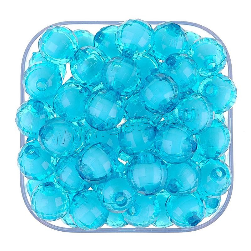 collier en perle acrylique , Rond, moulage par injection, normes différentes pour le choix & perle dans une perle, plus de couleurs à choisir, Trou:Environ 1mm, Vendu par sac
