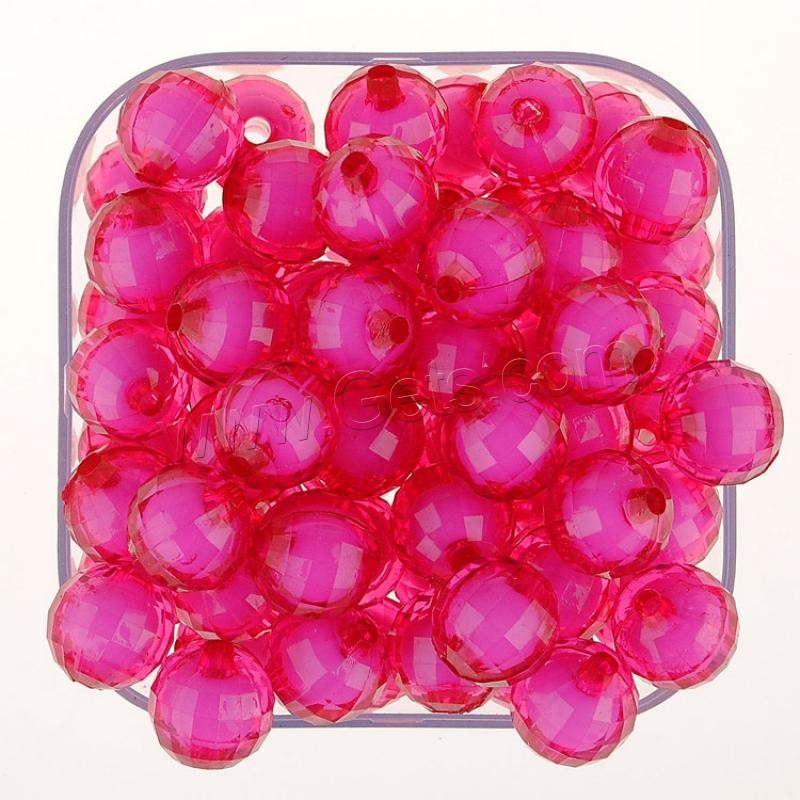 collier en perle acrylique , Rond, moulage par injection, normes différentes pour le choix & perle dans une perle, plus de couleurs à choisir, Trou:Environ 1mm, Vendu par sac