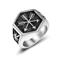 Titanium Steel Finger Ring, with enamel, fashion jewelry & Unisex 19.1mmx4.8mm 