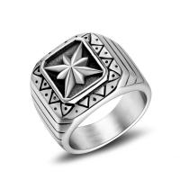 Titanium Steel Finger Ring, fashion jewelry & Unisex 17.8mmx6.3mm 