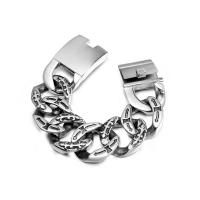 Acier titane bracelet, poli, bijoux de mode & pour homme, 31.5mm .5 pouce, Vendu par PC
