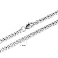 Сталь титан цепь Ожерелье, ювелирные изделия моды & Мужская, 5mmx60cm, продается PC