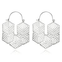 Zinc Alloy Drop Earring, plated, fashion jewelry & for woman & hollow 45*60mm 