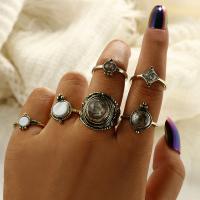Zinc Set anillo de aleación, aleación de zinc, chapado, 6 piezas & Joyería & para mujer, Vendido por Set