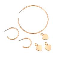 Zinc Alloy Stud Earring, gold color plated, three pieces & fashion jewelry & for woman 