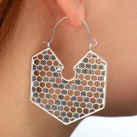 Zinc Alloy Drop Earring, plated, fashion jewelry & for woman & hollow 38*55mm 