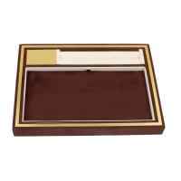 Multifunctional Jewelry Box, Cardboard, with Velveteen, Rectangle, reddish-brown 