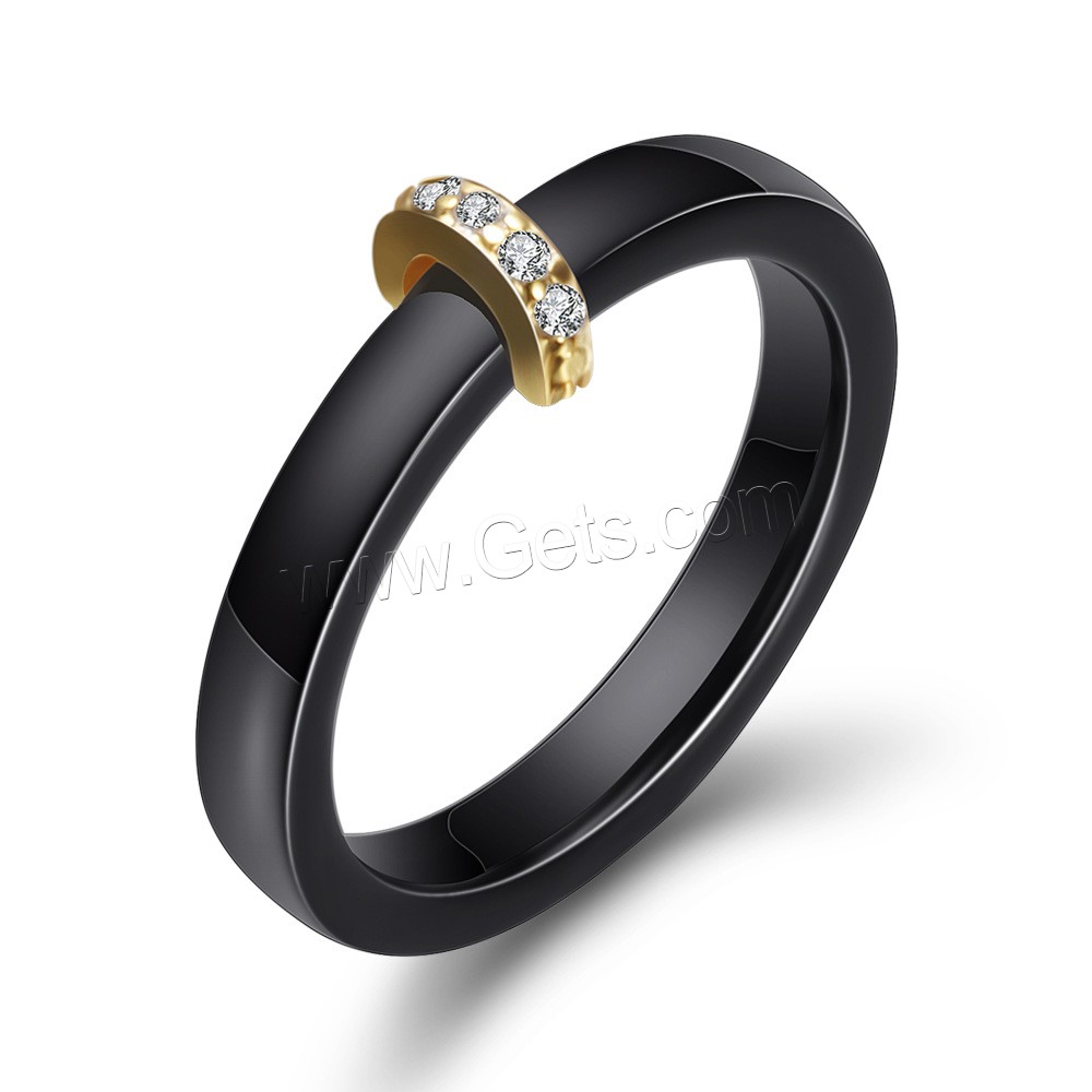 Porcelana anillo, diverso tamaño para la opción & micro arcilla de zirconia cúbica & para mujer, más colores para la opción, 21mm, 2.3mm, tamaño:6-10, Vendido por UD