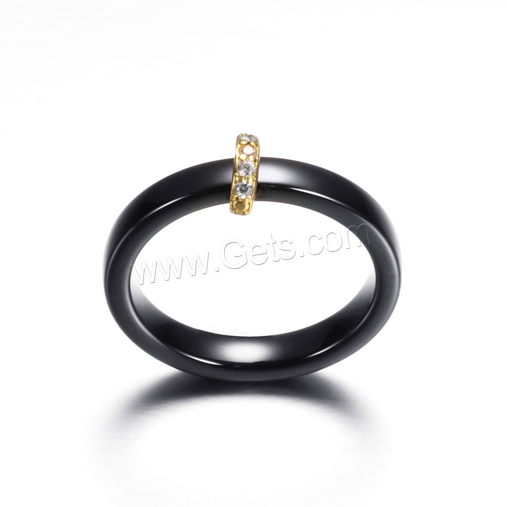 磁器 指輪, 異なるサイズの選択 & マイクロパヴェジルコニア & 女性用, 無色, 21mm, 2.3mm, サイズ:6-10, 売り手 パソコン