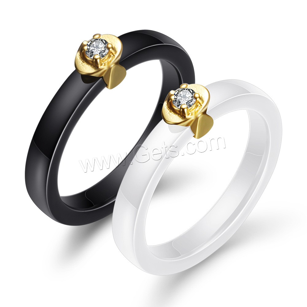 Porcelana anillo, diverso tamaño para la opción & para mujer & con circonia cúbica, más colores para la opción, 21mm, 2.3mm, tamaño:6-10, Vendido por UD