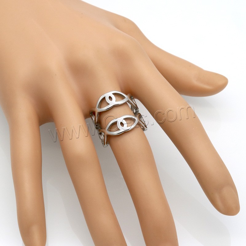 Stainless Steel Finger Ring, 316L Stainless Steel, plated, Unisex & different size for choice & hollow, more colors for choice, 20mm, US Ring Size:6-9, Sold By PC