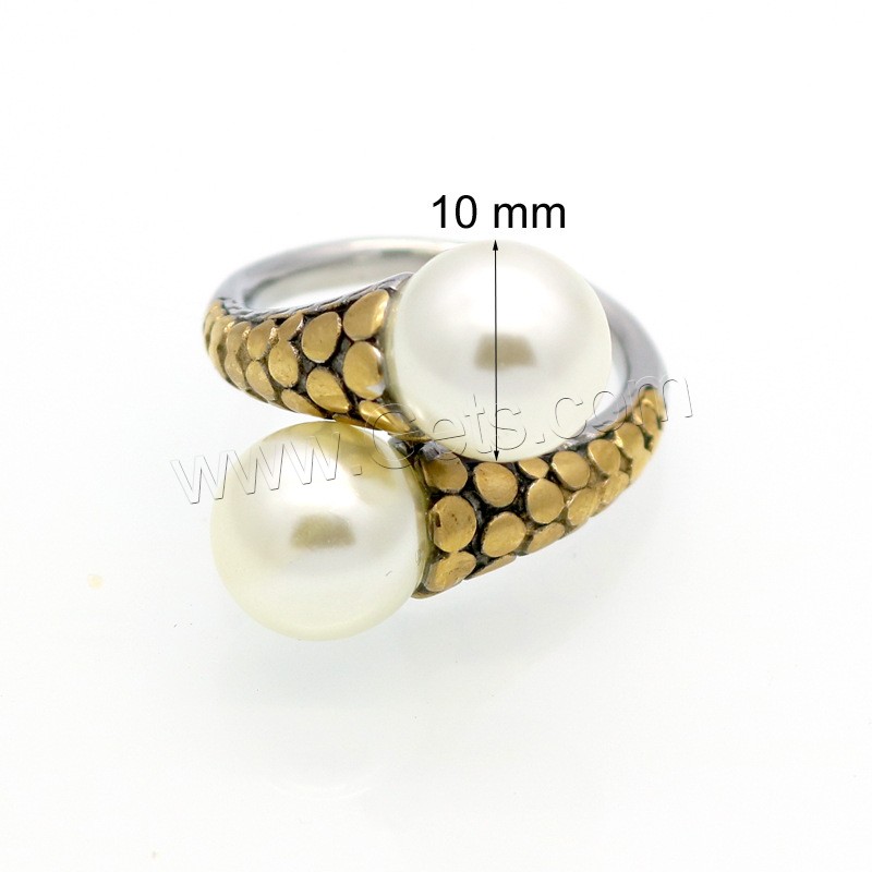 Edelstahl Fingerring, 316 L Edelstahl, mit Kunststoff Perlen, plattiert, unisex & verschiedene Größen vorhanden, keine, 10mm, Größe:6-10, verkauft von PC