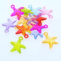 Acrylic Jewelry Pendant, Starfish, injection moulding, random style, mixed colors Approx 1mm, Approx 