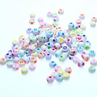 Acryl Schmuck Perlen, Spritzgießen, zufällig gesendet, gemischte Farben, 5x7mm, Bohrung:ca. 1mm, ca. 6200PCs/kg, verkauft von kg