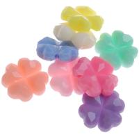 Acryl Schmuck Perlen, vierblättriges Kleeblatt, Spritzgießen, keine, 12mm, Bohrung:ca. 2mm, ca. 420PCs/Tasche, verkauft von Tasche