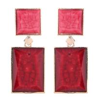 Resin Zinc Alloy Earring, with Resin, stainless steel post pin, plated, fashion jewelry & for woman 60*24mm 