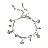 Zinc Alloy Bracelet Set, bracelet, with turquoise, plated, multilayer & for woman 