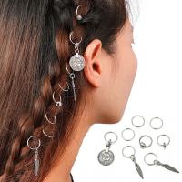 Zinc Alloy Hair Jewelry Set, plated, 8 pieces & fashion jewelry & for woman, silver color 