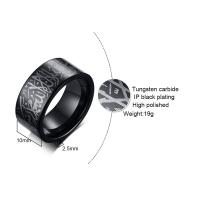 Männer Wolfram Stahl Ring in Bulk, Modeschmuck & für den Menschen, schwarz, 2.5x10mm, Größe:8-12, verkauft von PC