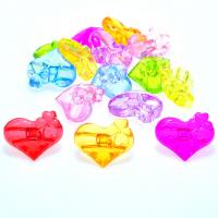 Acryl Schmuck Perlen, Herz, Spritzgießen, keine, 26x12x22mm, Bohrung:ca. 1mm, ca. 225PCs/Tasche, verkauft von Tasche