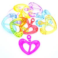 Acrylic Jewelry Pendant, Heart, injection moulding Approx 1mm, Approx 