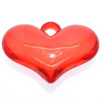 Acrylic Jewelry Pendant, Heart, injection moulding, random style mixed colors Approx 1mm 