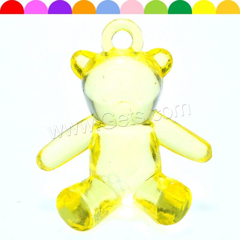 Acrylic Jewelry Pendant, Bear, injection moulding, different size for choice, more colors for choice, Hole:Approx 1mm, Sold By Bag