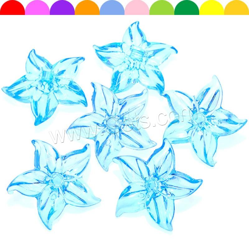 Acrylic Jewelry Beads, Flower, injection moulding, different size for choice, more colors for choice, Hole:Approx 1mm, Sold By Bag