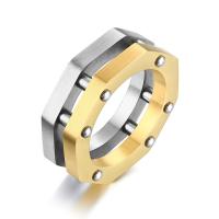 Men Stainless Steel Ring in Bulk, fashion jewelry & for man, golden 