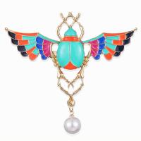 Zinc Alloy Jewelry Brooch, with Plastic Pearl, Insect, plated, fashion jewelry & Unisex & enamel 