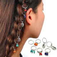 Zinc Alloy Hair Jewelry Set, with Seedbead, plated, 8 pieces & fashion jewelry & for woman, silver color 