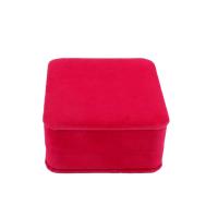 Cajas de Cartón para Collares, con Pana, Cuadrado, Joyería, color rojo rosado brillante, 92x92x49mm, Vendido por UD