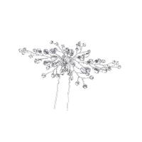 Brass Hair Pins, with Crystal & Iron, plated, fashion jewelry & wedding gift & for woman 