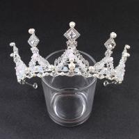 Bridal Tiaras, Zinc Alloy, with Crystal & Plastic Pearl, plated, fashion jewelry & wedding gift & for woman 