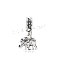 Zinc Alloy Animal Pendants, Elephant, DIY, silver color Approx 