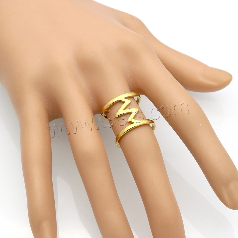 Edelstahl Fingerring, 316 L Edelstahl, Leuchtzeichen, plattiert, unisex & verschiedene Größen vorhanden, keine, 16mm, Größe:6-9, verkauft von PC