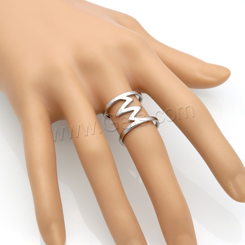 Stainless Steel Finger Ring, 316L Stainless Steel, Lightning Symbol, plated, Unisex & different size for choice, more colors for choice, 16mm, US Ring Size:6-9, Sold By PC