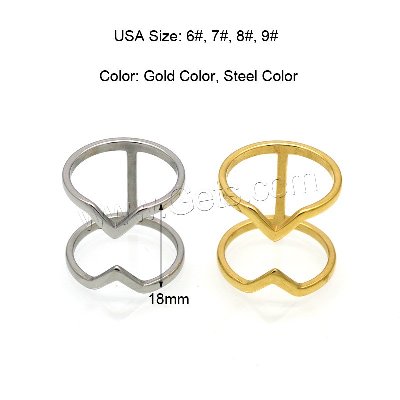 Stainless Steel Finger Ring, 316L Stainless Steel, plated, Unisex & different size for choice, more colors for choice, 18mm, US Ring Size:6-9, Sold By PC