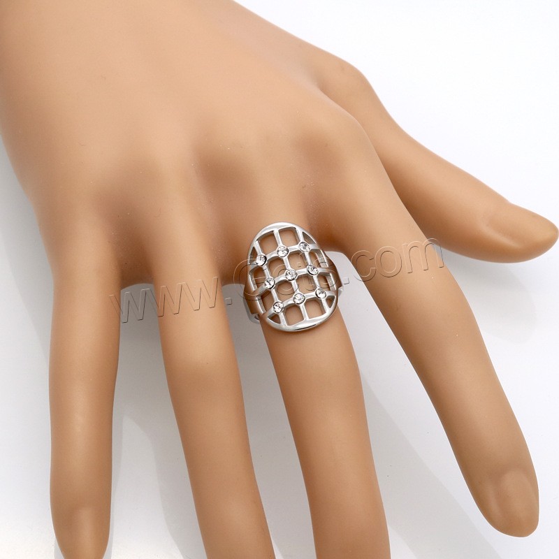 Нержавеющая сталь Rhinestone палец кольцо, Нержавеющая сталь 316, Другое покрытие, Мужская & разный размер для выбора & со стразами, Много цветов для выбора, 23mm, размер:6-9, продается PC