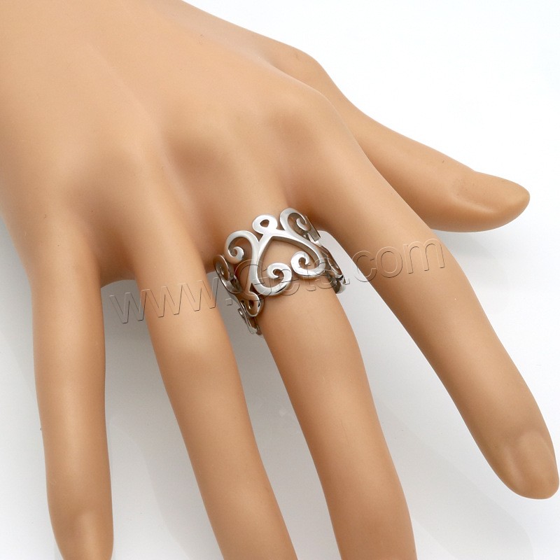Edelstahl Fingerring, 316 L Edelstahl, plattiert, unisex & verschiedene Größen vorhanden & hohl, keine, 16mm, Größe:6-9, verkauft von PC