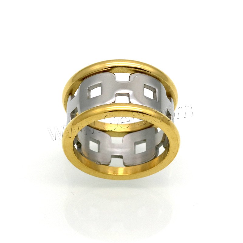 Stainless Steel Finger Ring, 316L Stainless Steel, plated, Unisex & different size for choice & hollow, 12mm, US Ring Size:6-10, Sold By PC