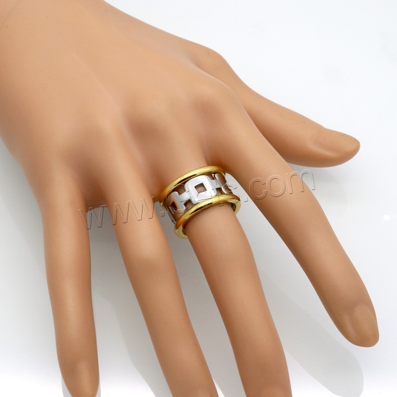 Stainless Steel Finger Ring, 316L Stainless Steel, plated, Unisex & different size for choice & hollow, 12mm, US Ring Size:6-10, Sold By PC