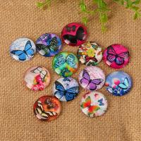 Time Gem Cabochon, Glass, with Paper, time gem jewelry & flat back, mixed colors [