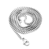 Halskette, Edelstahl, plattiert, Modeschmuck & unisex & verschiedene Größen vorhanden, Silberfarbe, verkauft von Strang