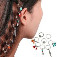 Zinc Alloy Hair Jewelry Set, with Seedbead, plated, 8 pieces & fashion jewelry & for woman, silver color 